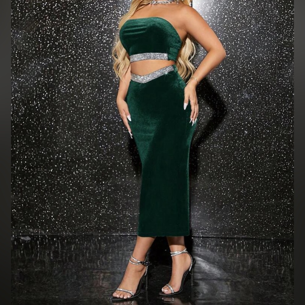 Dark Green Top & Skirt